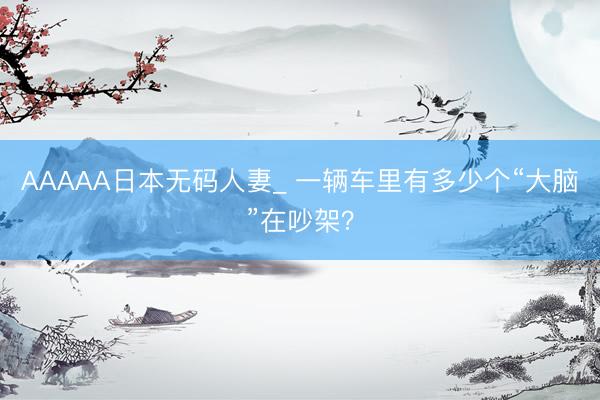 AAAAA日本无码人妻_ 一辆车里有多少个“大脑”在吵架？