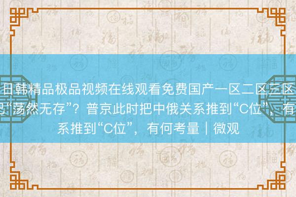 日韩精品极品视频在线观看免费国产一区二区三区乱码 核条约已“荡然无存”？普京此时把中俄关系推到“C位”，有何考量｜微观