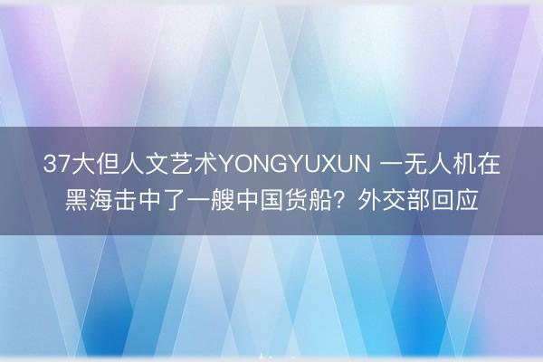 37大但人文艺术YONGYUXUN 一无人机在黑海击中了一艘中国货船？外交部回应