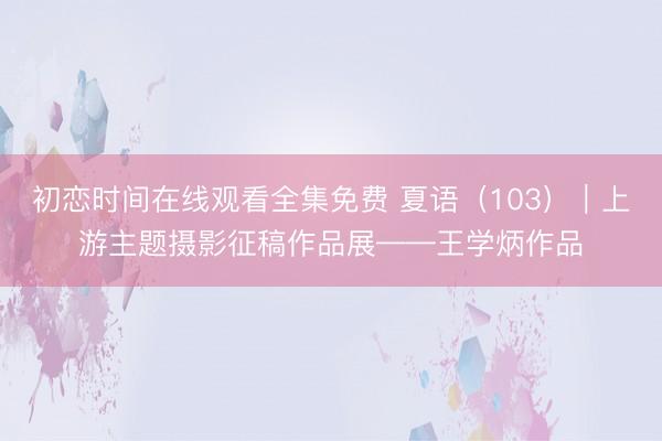 初恋时间在线观看全集免费 夏语（103）｜上游主题摄影征稿作品展——王学炳作品