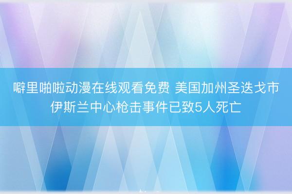 噼里啪啦动漫在线观看免费 美国加州圣迭戈市伊斯兰中心枪击事件已致5人死亡