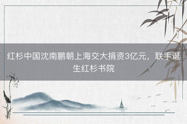 红杉中国沈南鹏朝上海交大捐资3亿元，联手诞生红杉书院