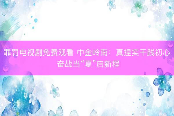 罪罚电视剧免费观看 中金岭南：真捏实干践初心 奋战当“夏”启新程